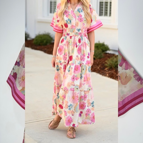 Anthropologie Dresses & Skirts - NWT Anthropologie Entro “Violet & Vanilla” Floral Tiered Maxi Dress Plus Size 1X